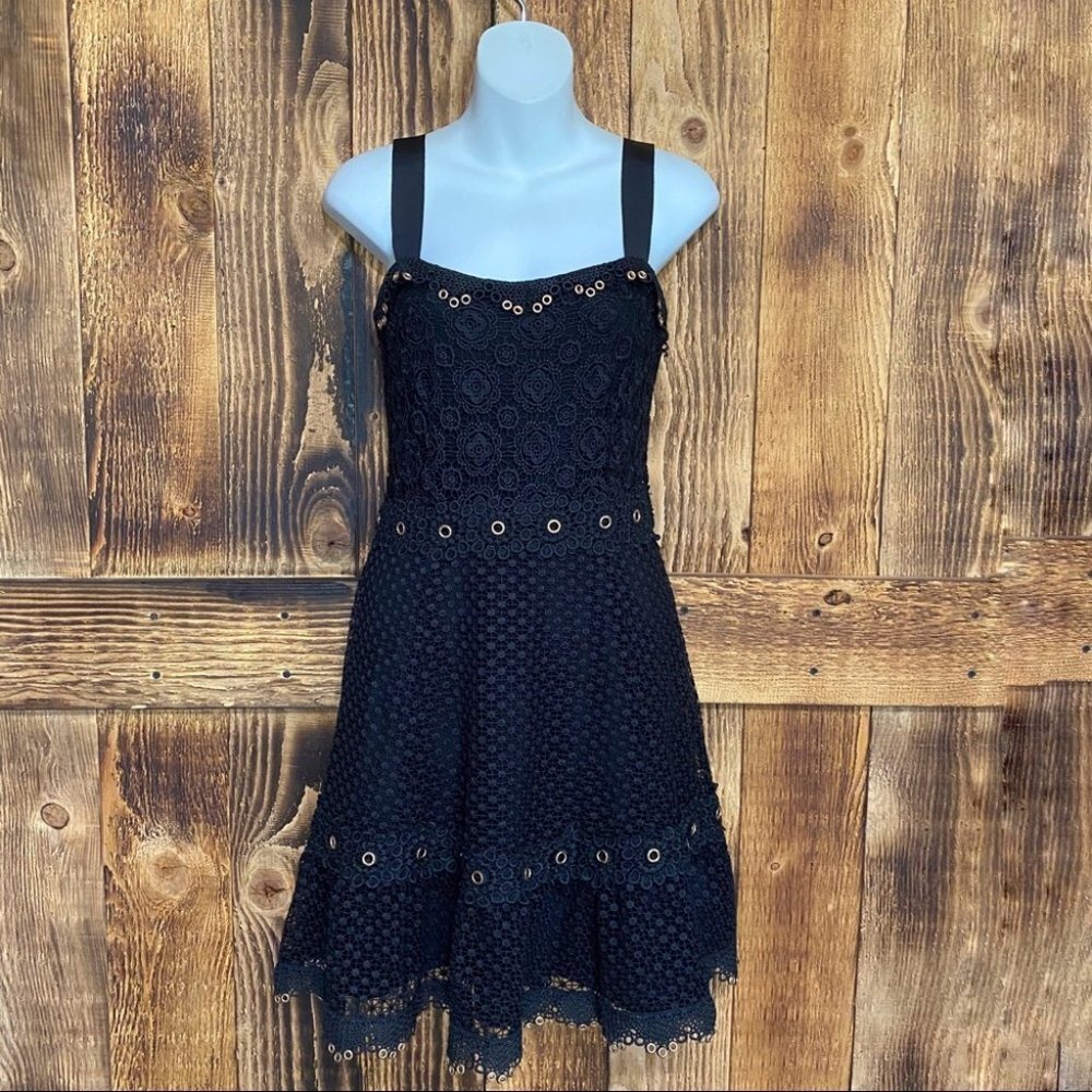 Maje Rosalina Floral Eyelet Embellished Mini Dress 2 (M)